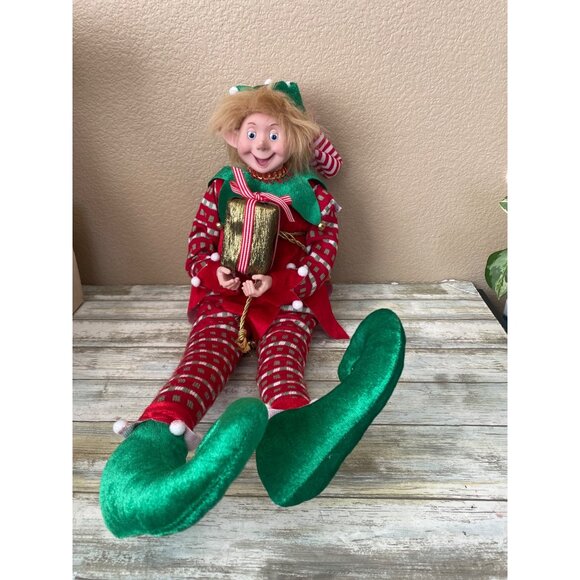 Jingles & Joy Other - Jingles & Joy Christmas Elf Posable Shelf Sitter 20” Holiday Mantle Decor NEW